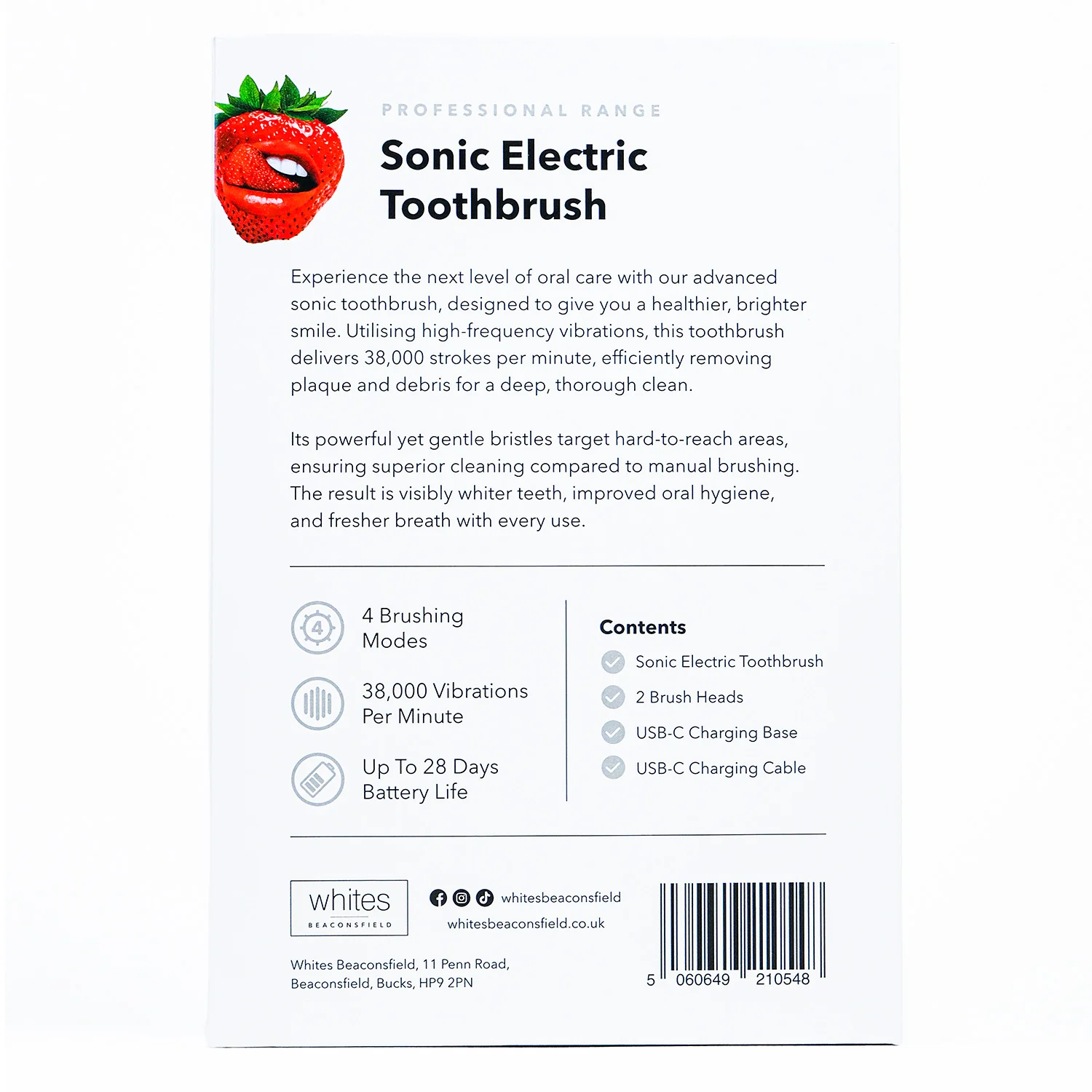 White Sonic Electric Toothbrush - New Design - Image 3
